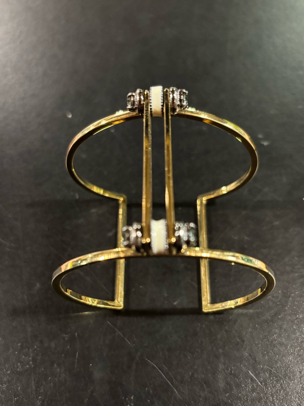 J CREW INDUSTRIAL BAR CUFF BRACELET EUC GOLD TONE